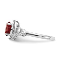 10K White Gold 7x5mm Oval July Ruby and Diamond Size 7 Ring view 4