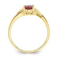 10K Yellow Gold Polished 6x 4mm Oval Genuine January Garnet Birthstone Ring view 2