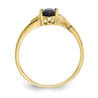 10K Yellow Gold Polished 6x 4mm Oval Genuine September Sapphire Birthstone Ring view 2