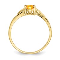 10K Yellow Gold Polished 6x 4mm Oval Genuine November Citrine Birthstone Ring view 2