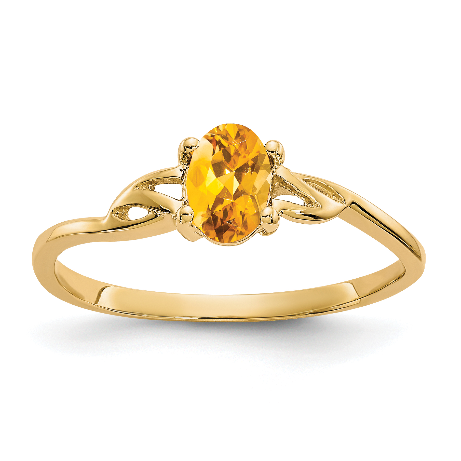 10k Polished Genuine Citrine Birthstone Ring (10XBR140)