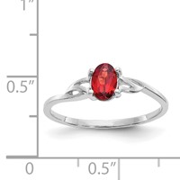 10K White Gold Polished 6x 4mm Oval Genuine January Garnet Birthstone Ring view 5