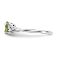 10K White Gold Polished 6x 4mm Oval Genuine August Peridot Birthstone Ring view 3