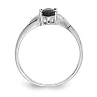 10K White Gold Polished 6x 4mm Oval Genuine September Sapphire Birthstone Ring view 2