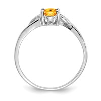 10K White Gold Polished 6x 4mm Oval Genuine November Citrine Birthstone Ring view 2
