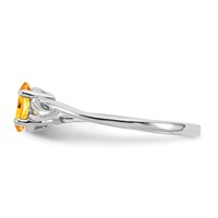 10K White Gold Polished 6x 4mm Oval Genuine November Citrine Birthstone Ring view 3