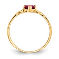 10K Yellow Gold Polished 5mm Heart Genuine January Garnet Birthstone Ring view 2