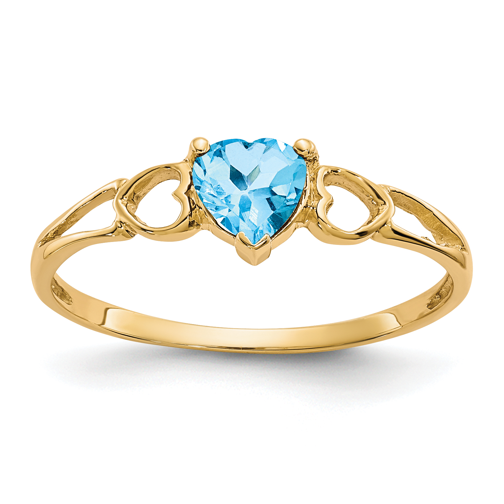 10k Polished Genuine Blue Topaz Birthstone Ring (10XBR165)