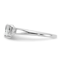 10K White Gold Polished 5mm Heart Genuine April White Topaz Birthstone Ring view 3