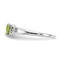 10K White Gold Polished 5mm Heart Genuine August Peridot Birthstone Ring view 4
