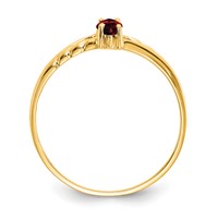 10K Yellow Gold Polished 6x 3mm Marquise Genuine January Garnet Birthstone Ring view 2