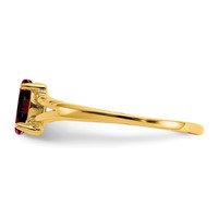 10K Yellow Gold Polished 6x 3mm Marquise Genuine January Garnet Birthstone Ring view 3