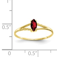 10K Yellow Gold Polished 6x 3mm Marquise Genuine January Garnet Birthstone Ring view 5