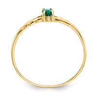 10K Yellow Gold Polished 6x 3mm Marquise Genuine May Emerald Birthstone Ring view 2