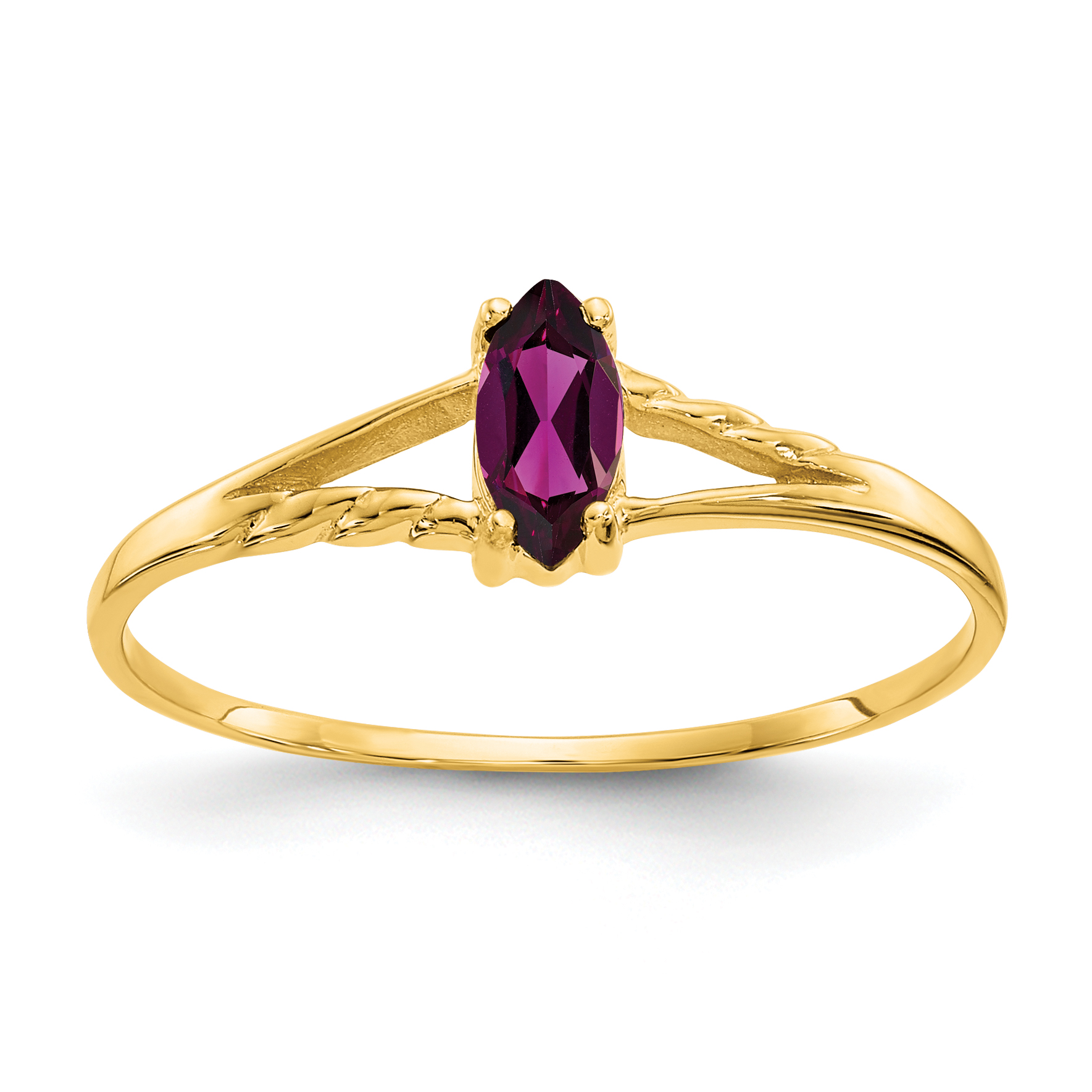10k Polished Genuine Rhodolite Garnet Birthstone Ring (10XBR183)