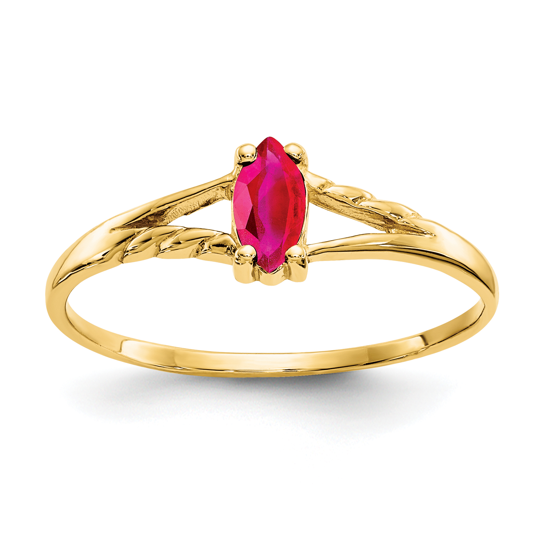 10k Polished Genuine Ruby Birthstone Ring (10XBR184)