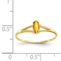 10K Yellow Gold Polished 6x 3mm Marquise Genuine November Citrine Birthstone Ring view 5