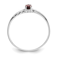 10K White Gold Polished 6x 3mm Marquise Genuine January Garnet Birthstone Ring view 2