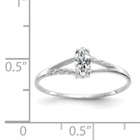 10K White Gold Polished 6x 3mm Marquise Genuine April White Topaz Birthstone Ring view 5