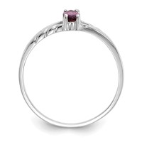 10K White Gold Polished 6x 3mm Marquise Genuine June Rhodolite Garnet Birthstone Ring view 2