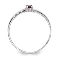 10K White Gold Polished 6x3mm Marquise Genuine July Ruby Birthstone Size 7 Ring view 2