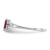 10K White Gold Polished 6x3mm Marquise Genuine July Ruby Birthstone Size 7 Ring view 3