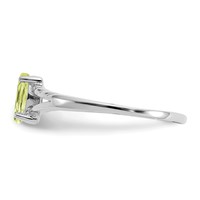 10K White Gold Polished 6x3mm Marquise Genuine August Peridot Birthstone Ring - Size 7 view 3