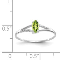 10K White Gold Polished 6x3mm Marquise Genuine August Peridot Birthstone Ring - Size 7 view 5