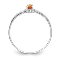 10K White Gold Polished 6x 3mm Marquise Genuine November Citrine Birthstone Ring view 2