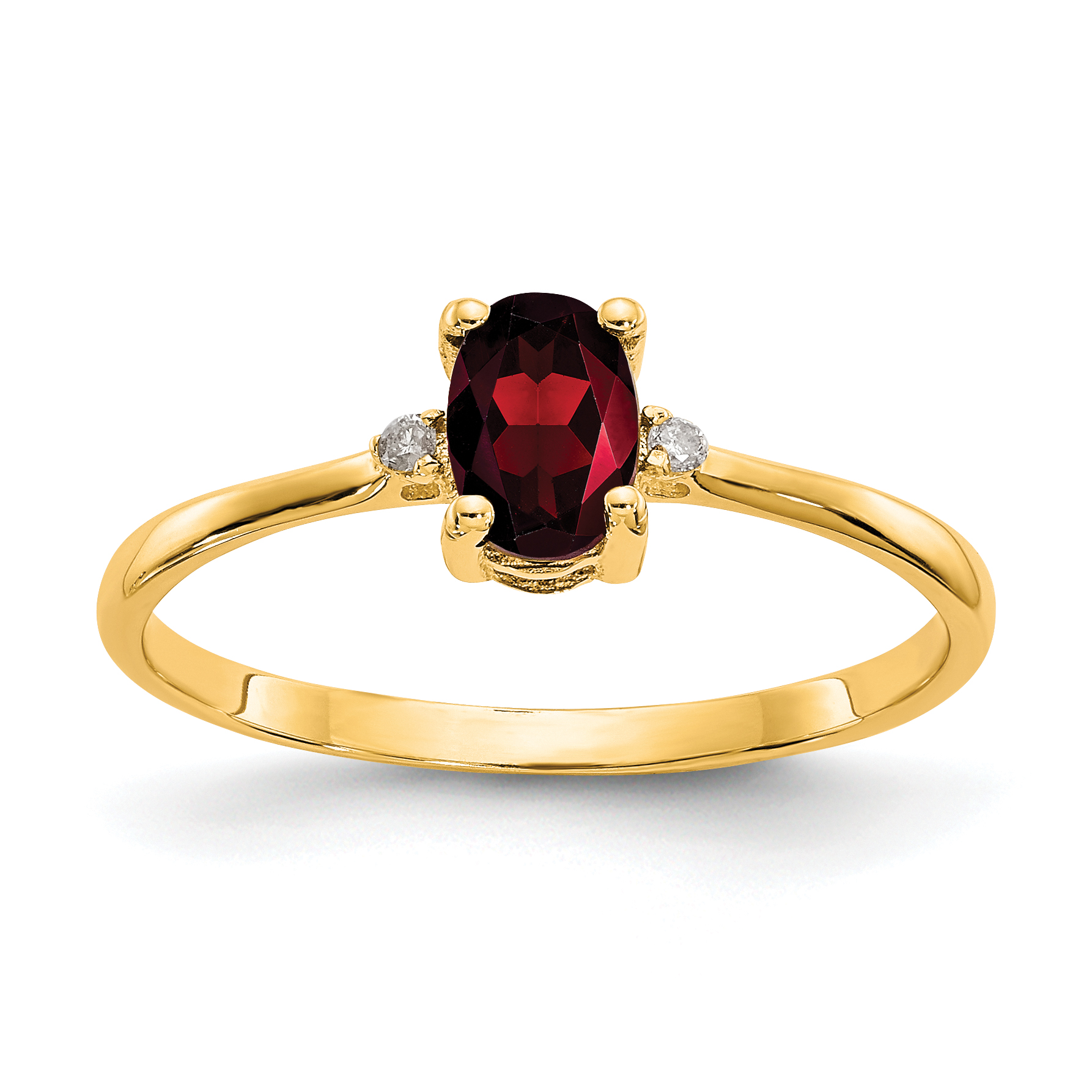 10k Polished Genuine Diamond & Garnet Birthstone Ring (10XBR202)