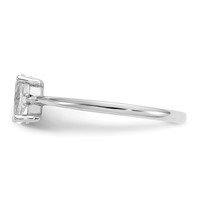 10K White Gold Polished 6x 4mm Oval Genuine April White Topaz and Diamond Birthstone Ring view 3