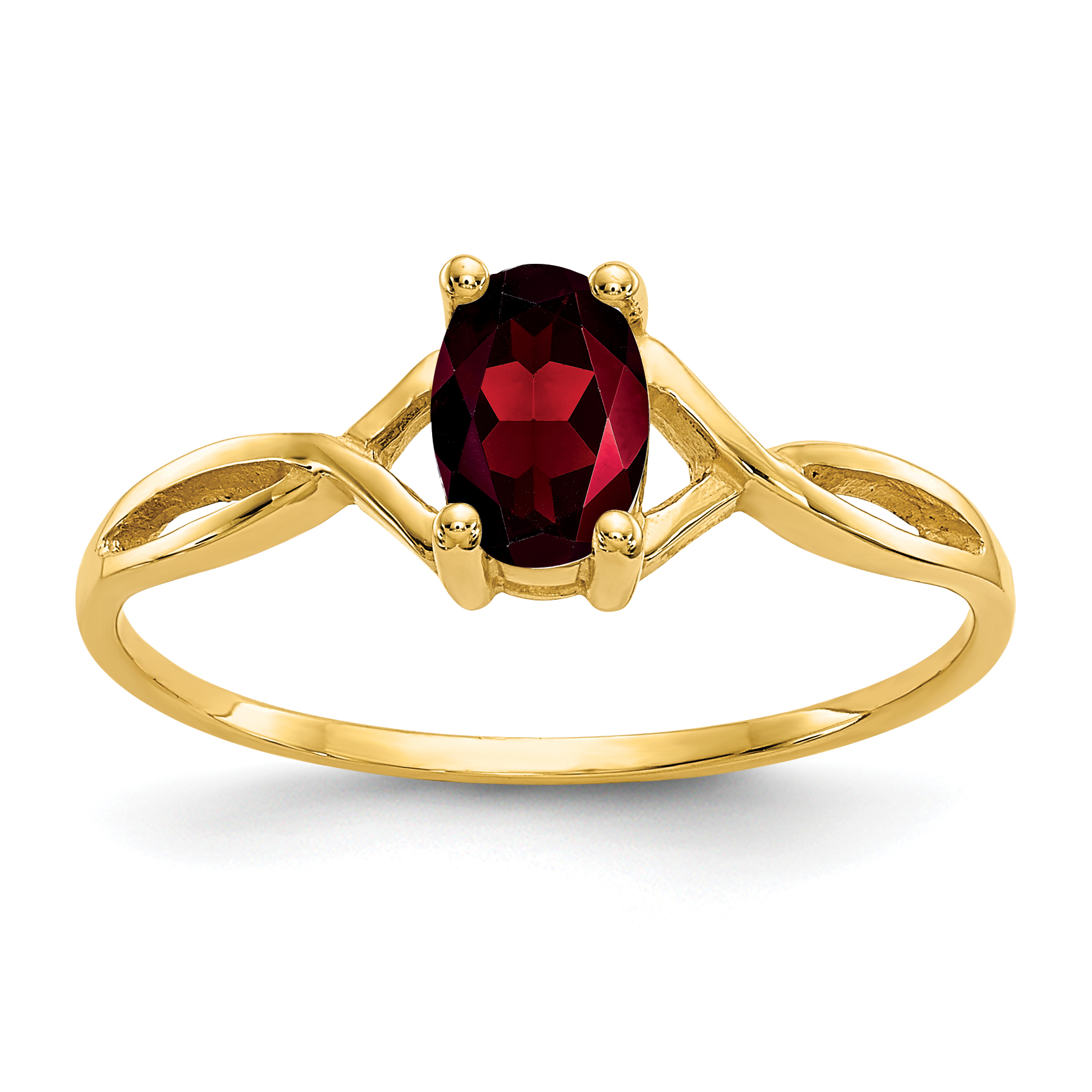 10k Polished Genuine Garnet Birthstone Ring (10XBR226)