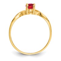 10K Yellow Gold Polished 6x4mm Oval Genuine July Ruby Birthstone Ring - Size 7 view 2