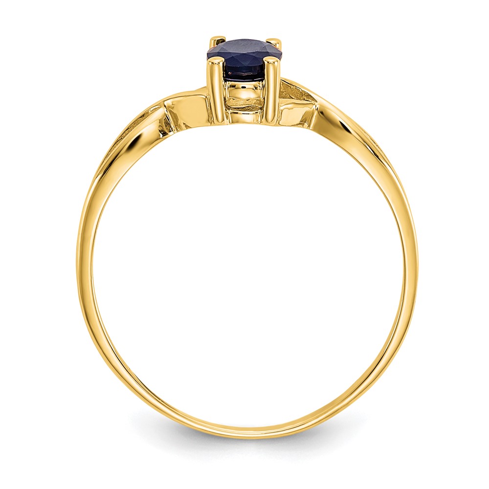 10k Polished Genuine Sapphire Birthstone Ring (10XBR234)