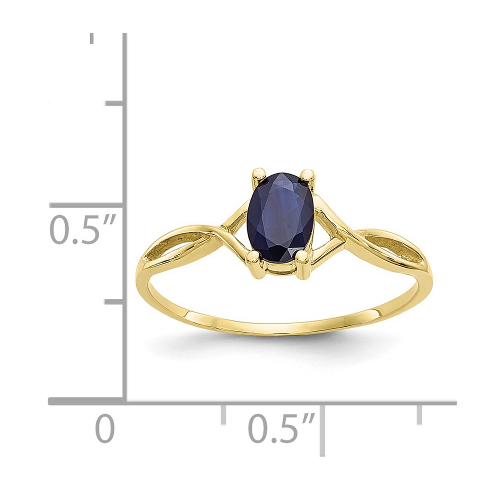 10k Polished Genuine Sapphire Birthstone Ring (10XBR234)