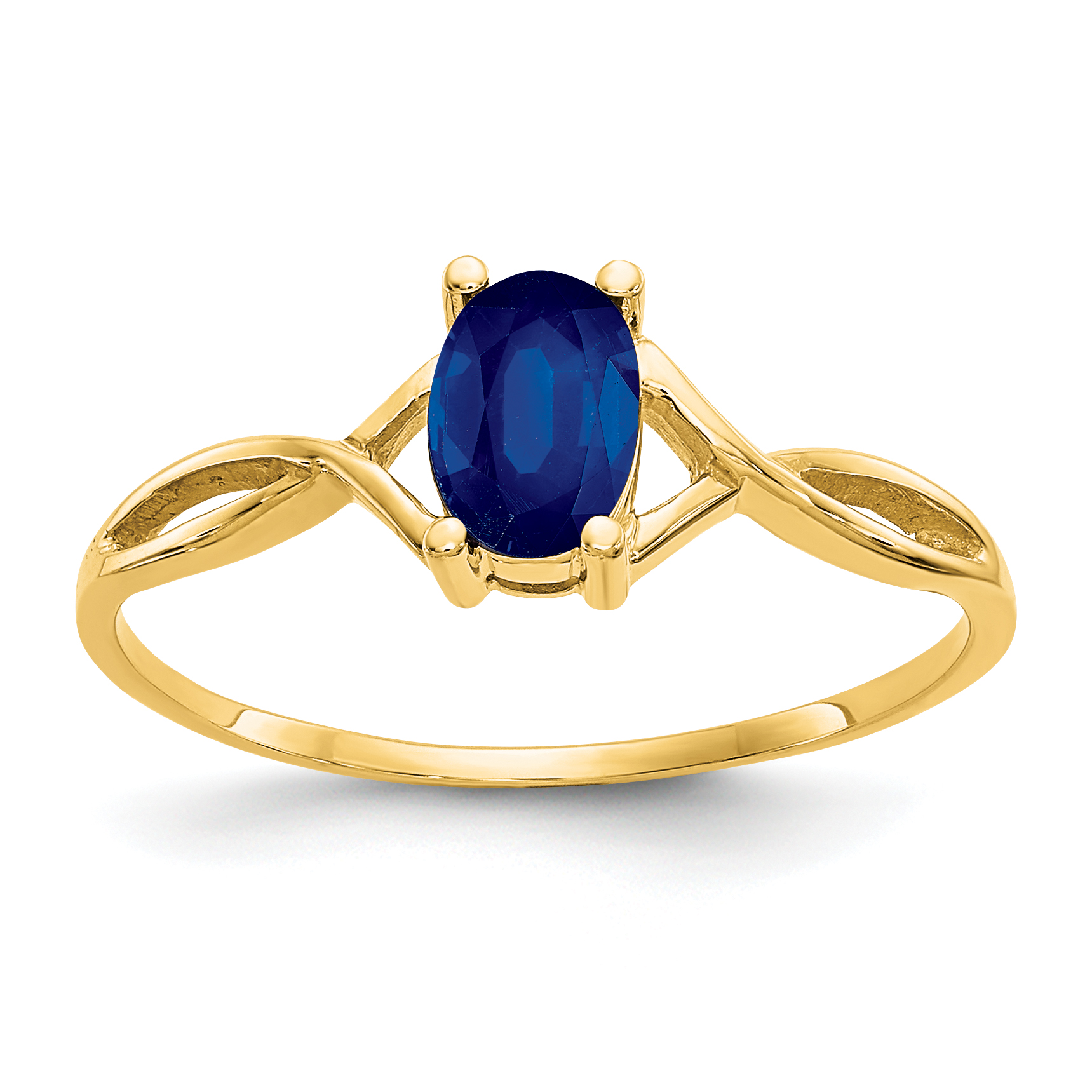 10k Polished Genuine Sapphire Birthstone Ring (10XBR234)