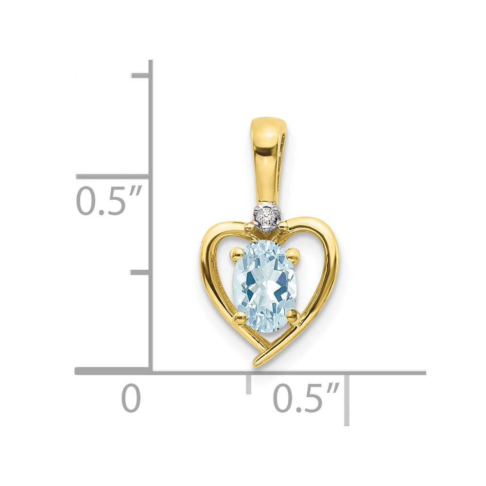 10K Diamond and Aquamarine Pendant (10XBS492)