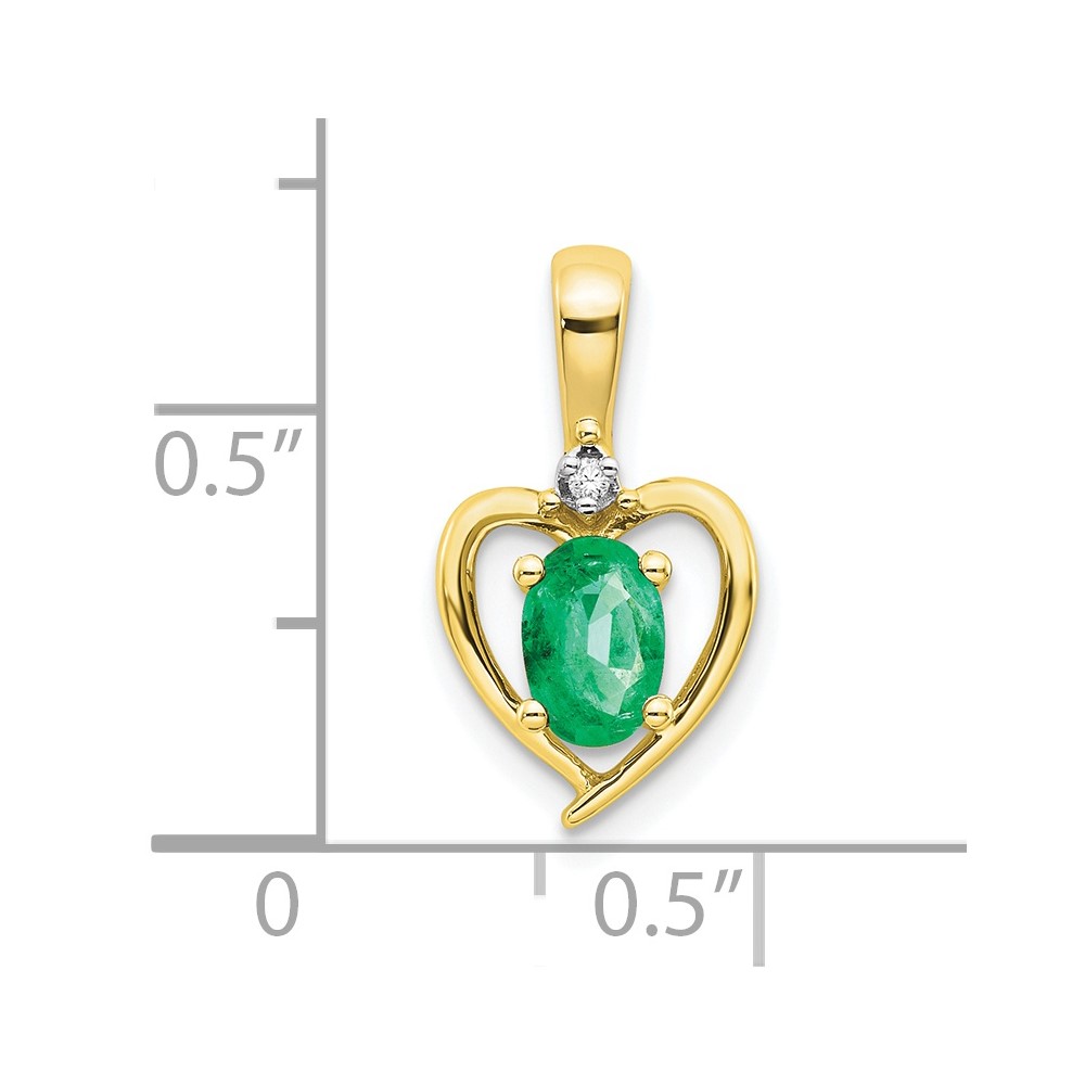 10K Diamond and Emerald Pendant (10XBS494)