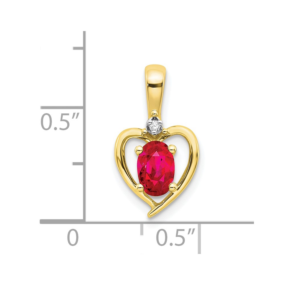 10K Diamond and Ruby Pendant (10XBS496)