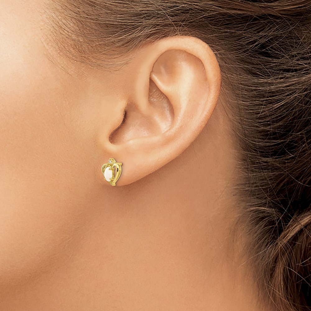 10K Diamond and Opal Earrings (10XBS504)