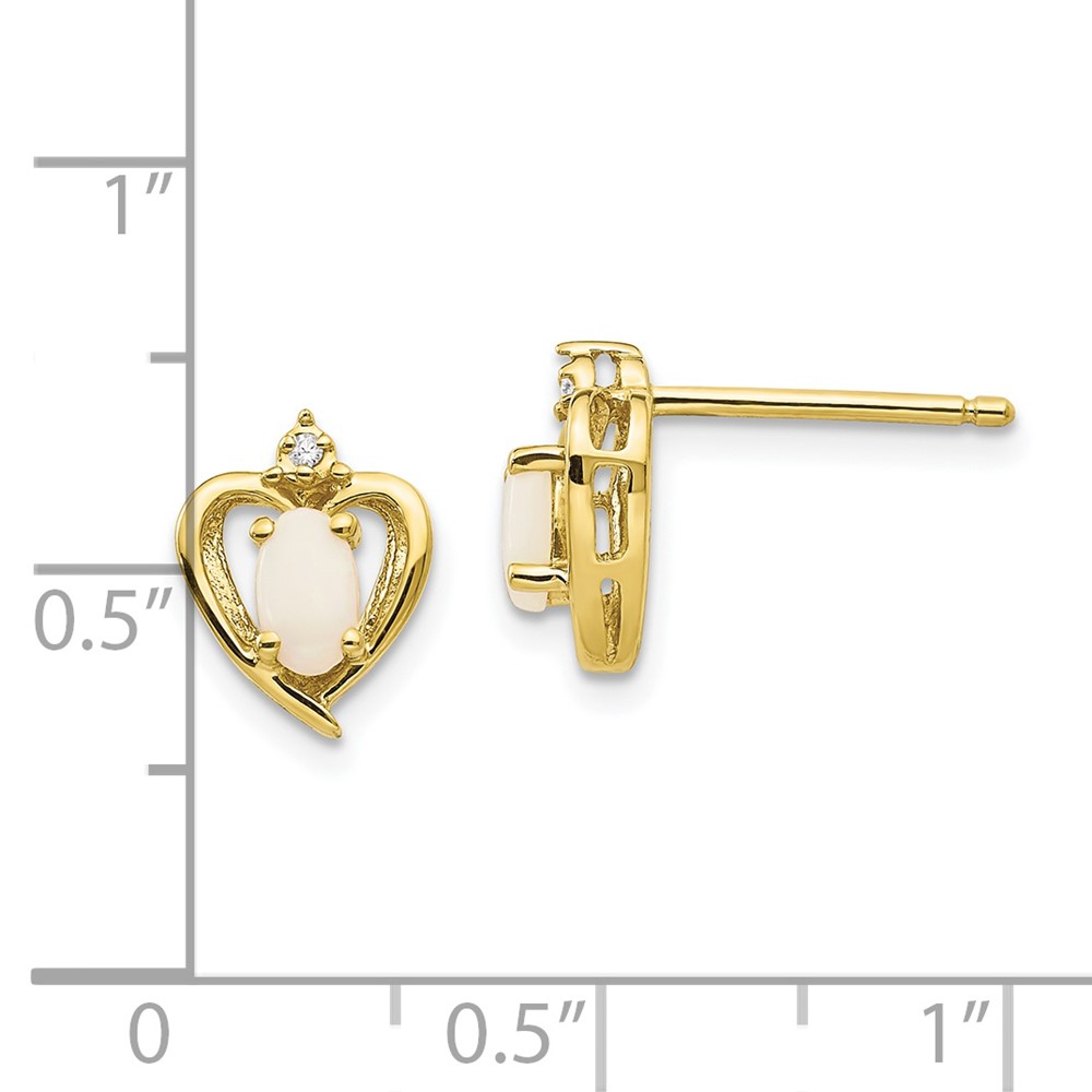 10K Diamond and Opal Earrings (10XBS504)