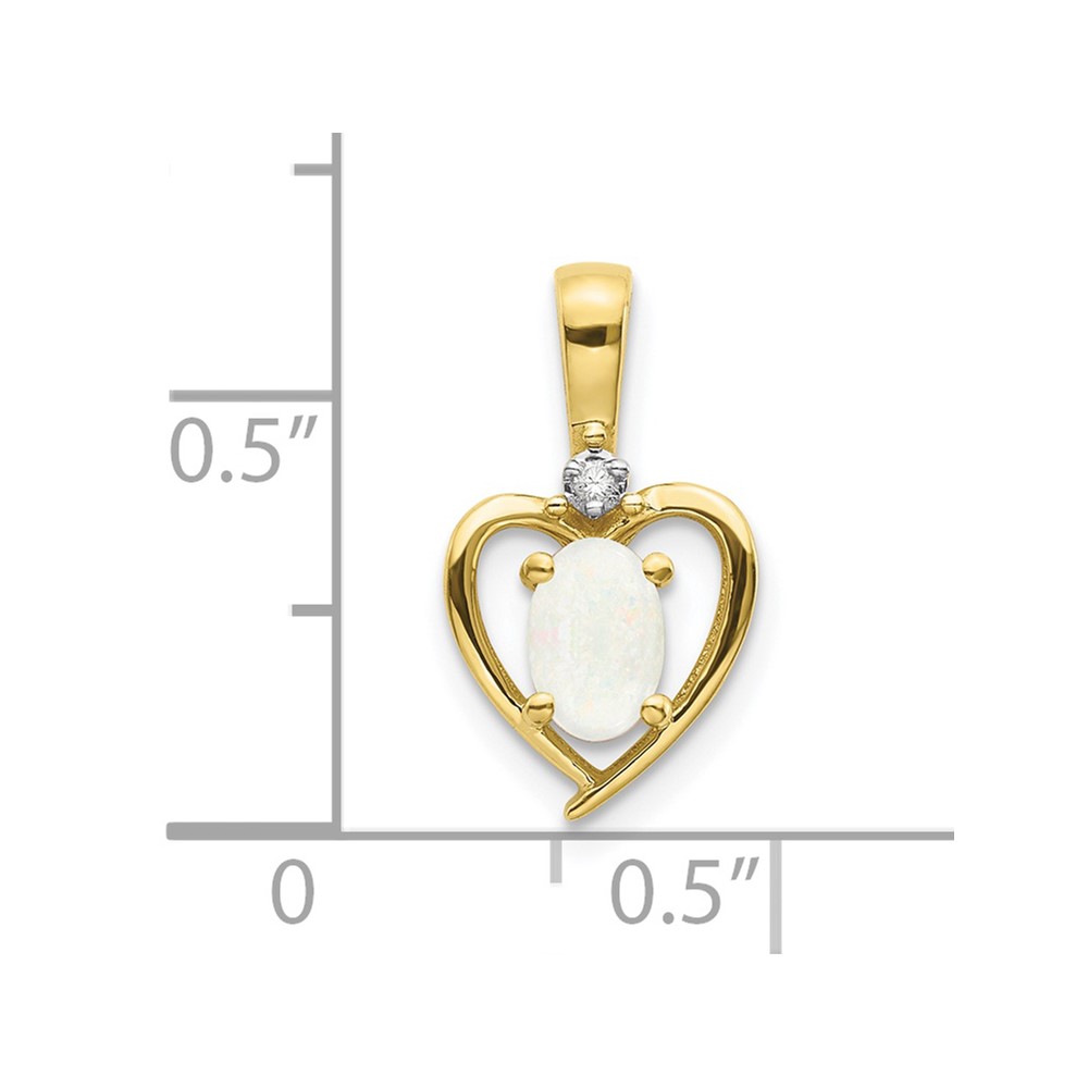 10K Diamond and Opal Pendant (10XBS509)