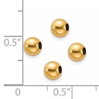 10K Yellow Gold Set of 4, 4mm Spacer Beads view 3
