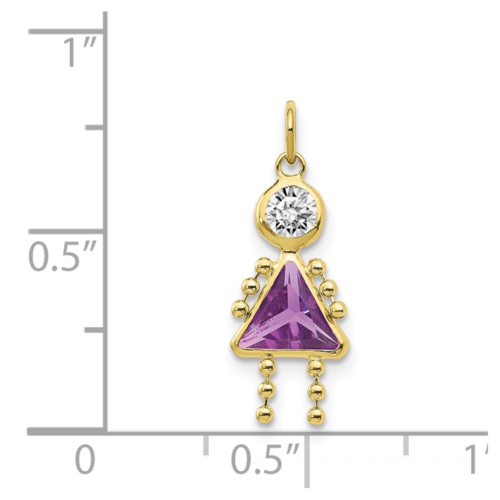 10k February Girl Birthstone Charm (10XCK158)