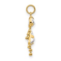 10K April Girl Clear Imitation Birthstone Charm view 2