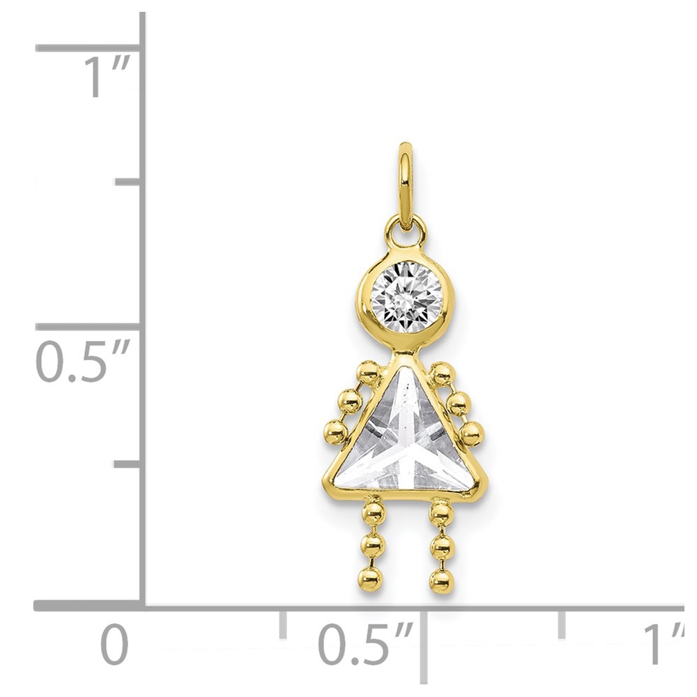 10k April Girl Birthstone Charm (10XCK162)