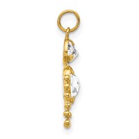 10K Yellow Gold April Boy Clear Imitation Birthstone Charm view 2
