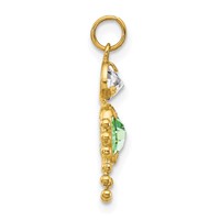 10K August Boy Light Green Imitation Birthstone Charm view 2