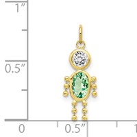 10K August Boy Light Green Imitation Birthstone Charm view 3
