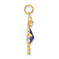 10K Yellow Gold September Girl Blue Imitation Birthstone Charm view 2